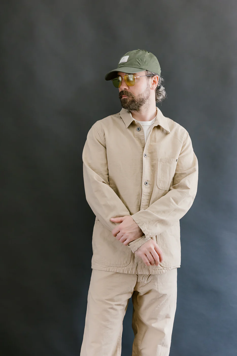 03500-8BE - 8oz "Beige Betacham" Selvedge Chambray Jacket - Coverall - Image 16