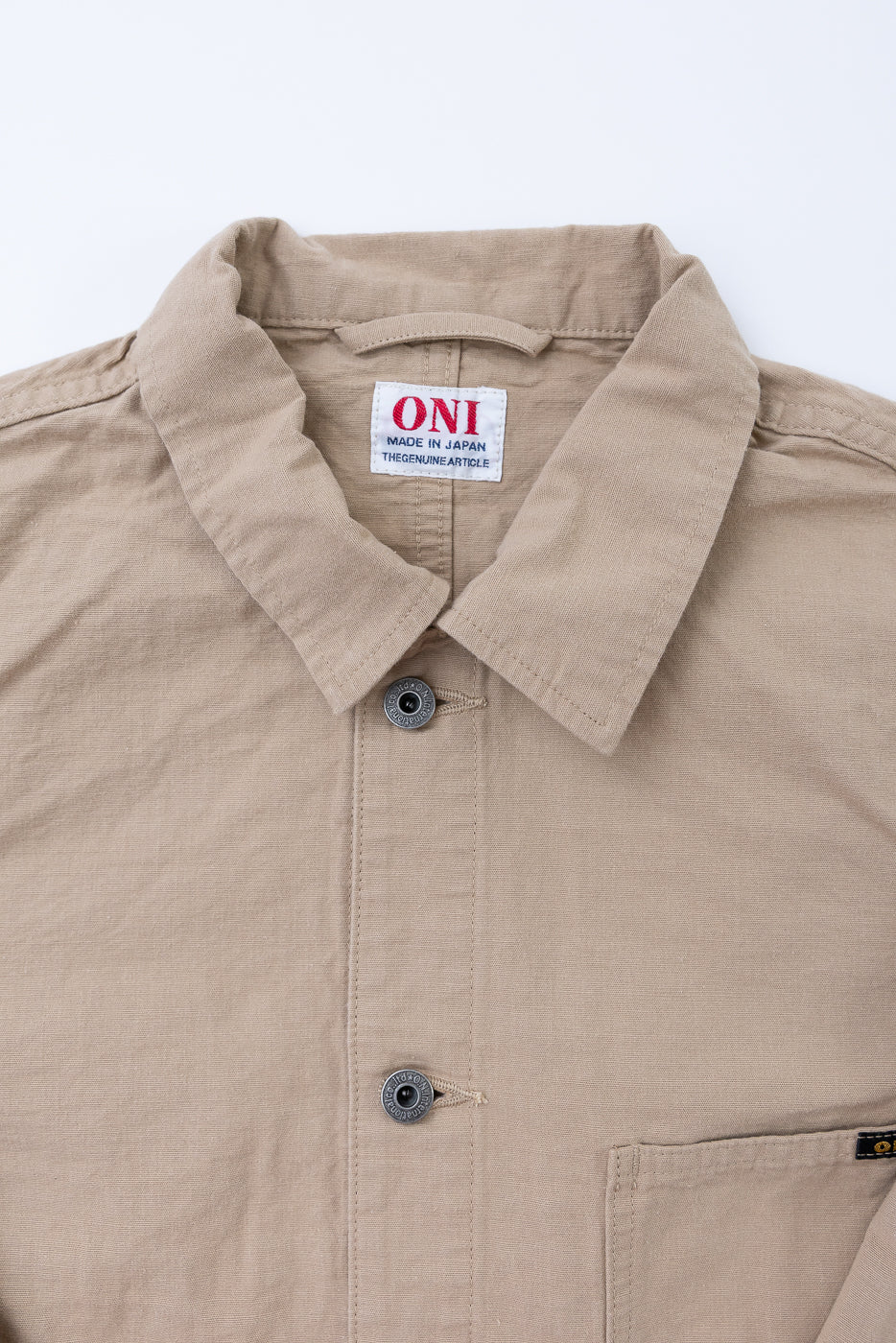 03500-8BE - 8oz "Beige Betacham" Selvedge Chambray Jacket - Coverall - Image 2