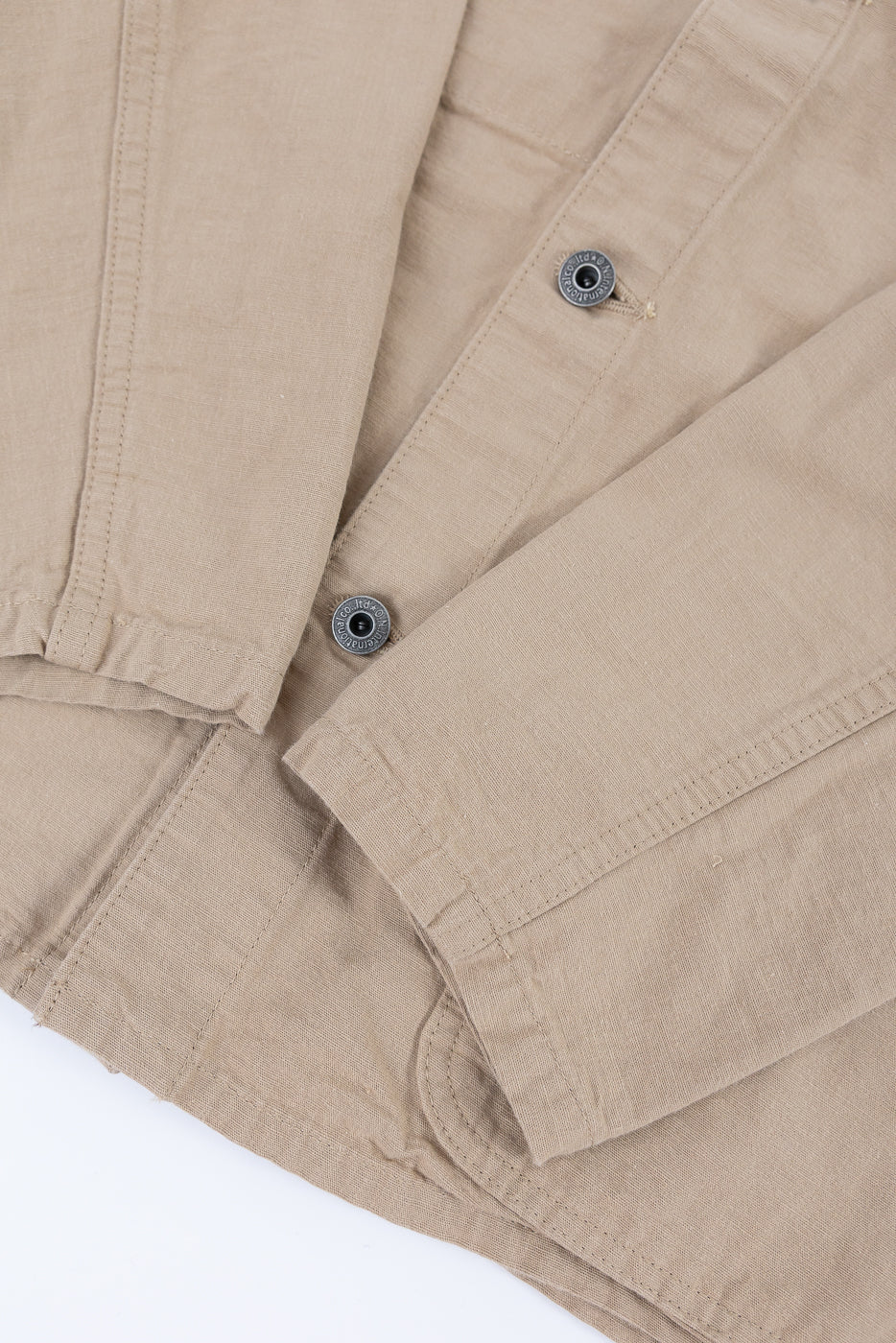 03500-8BE - 8oz "Beige Betacham" Selvedge Chambray Jacket - Coverall - Image 4