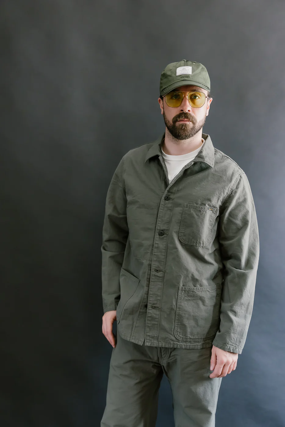 03500-8GG - 8oz "Green Betacham" Selvedge Chambray Jacket - Coverall - Image 14