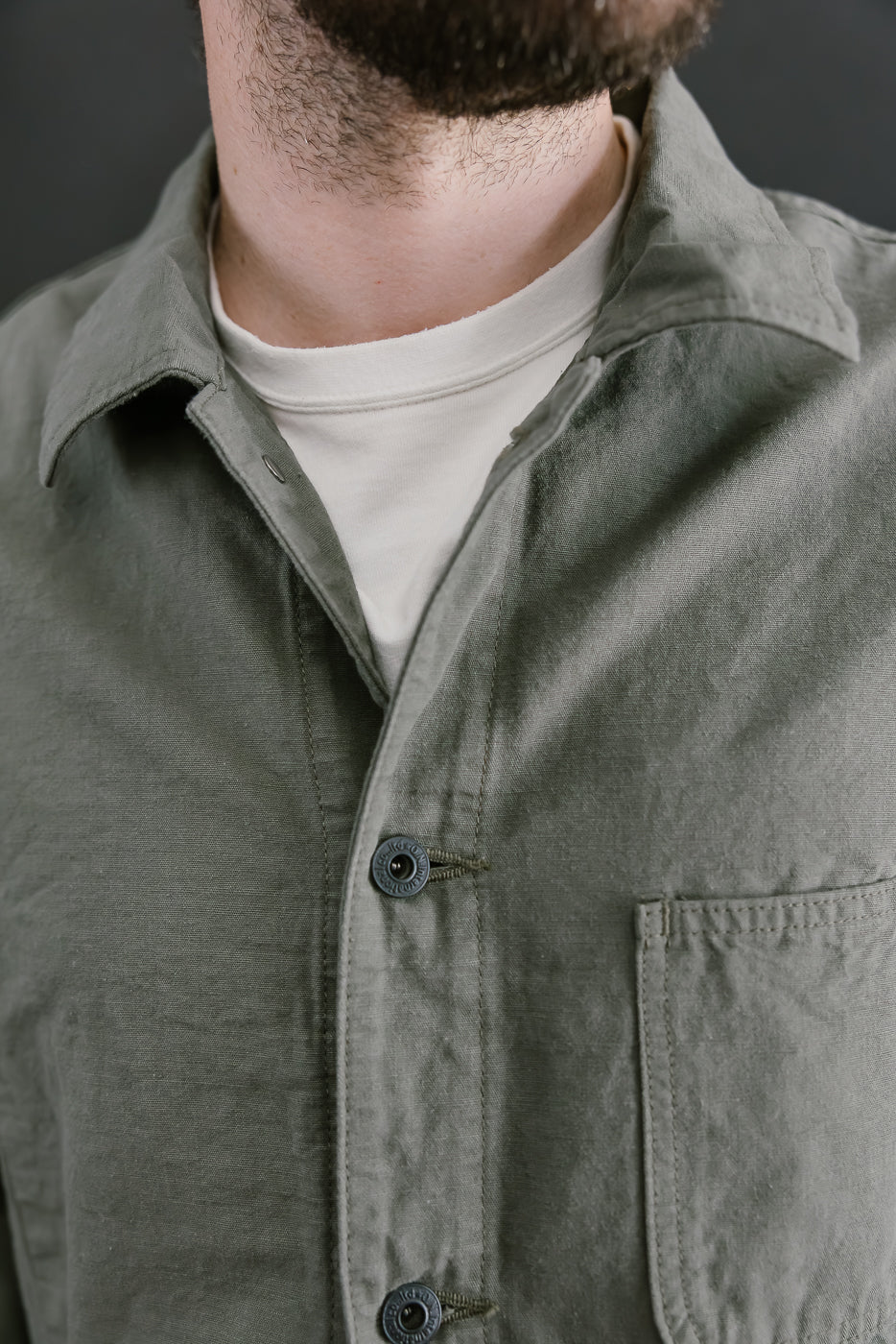03500-8GG - 8oz "Green Betacham" Selvedge Chambray Jacket - Coverall - Image 16