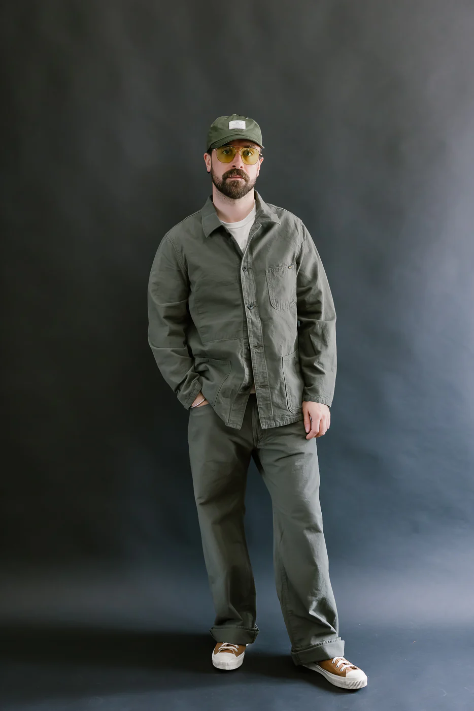 03500-8GG - 8oz "Green Betacham" Selvedge Chambray Jacket - Coverall - Image 6
