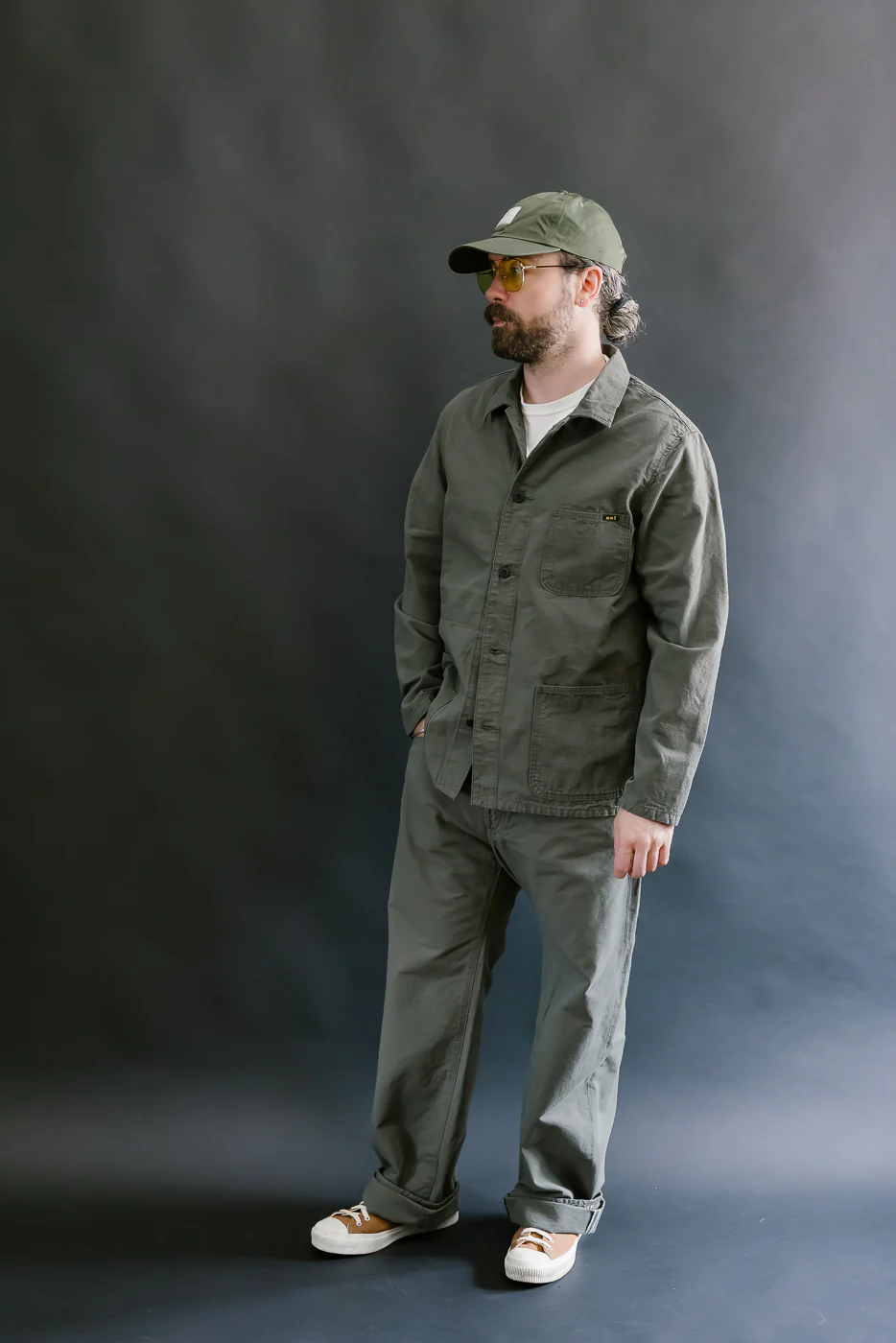 03500-8GG - 8oz "Green Betacham" Selvedge Chambray Jacket - Coverall - Image 7