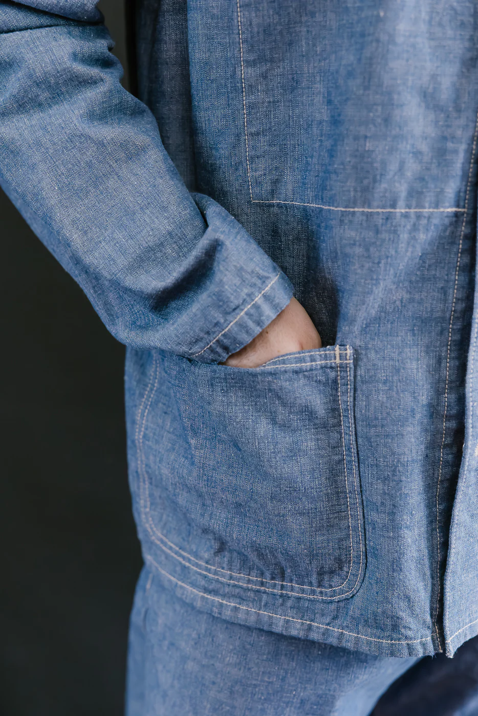 03500-HCSVG - 8oz "Selvedge Chambray" Denim Jacket - Coverall - Image 17