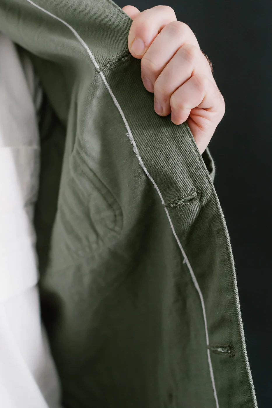 03501-SVC-LOL- 9.5oz Selvedge Chino Coverall - Light Olive - Image 18