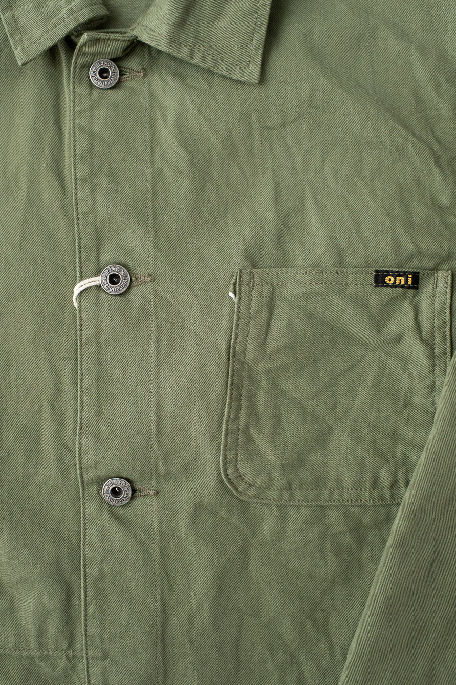 03501-SVC-LOL- 9.5oz Selvedge Chino Coverall - Light Olive - Image 3