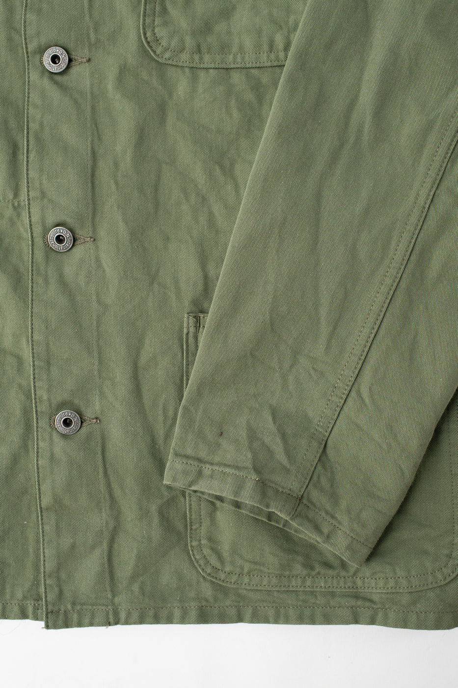 03501-SVC-LOL- 9.5oz Selvedge Chino Coverall - Light Olive - Image 4