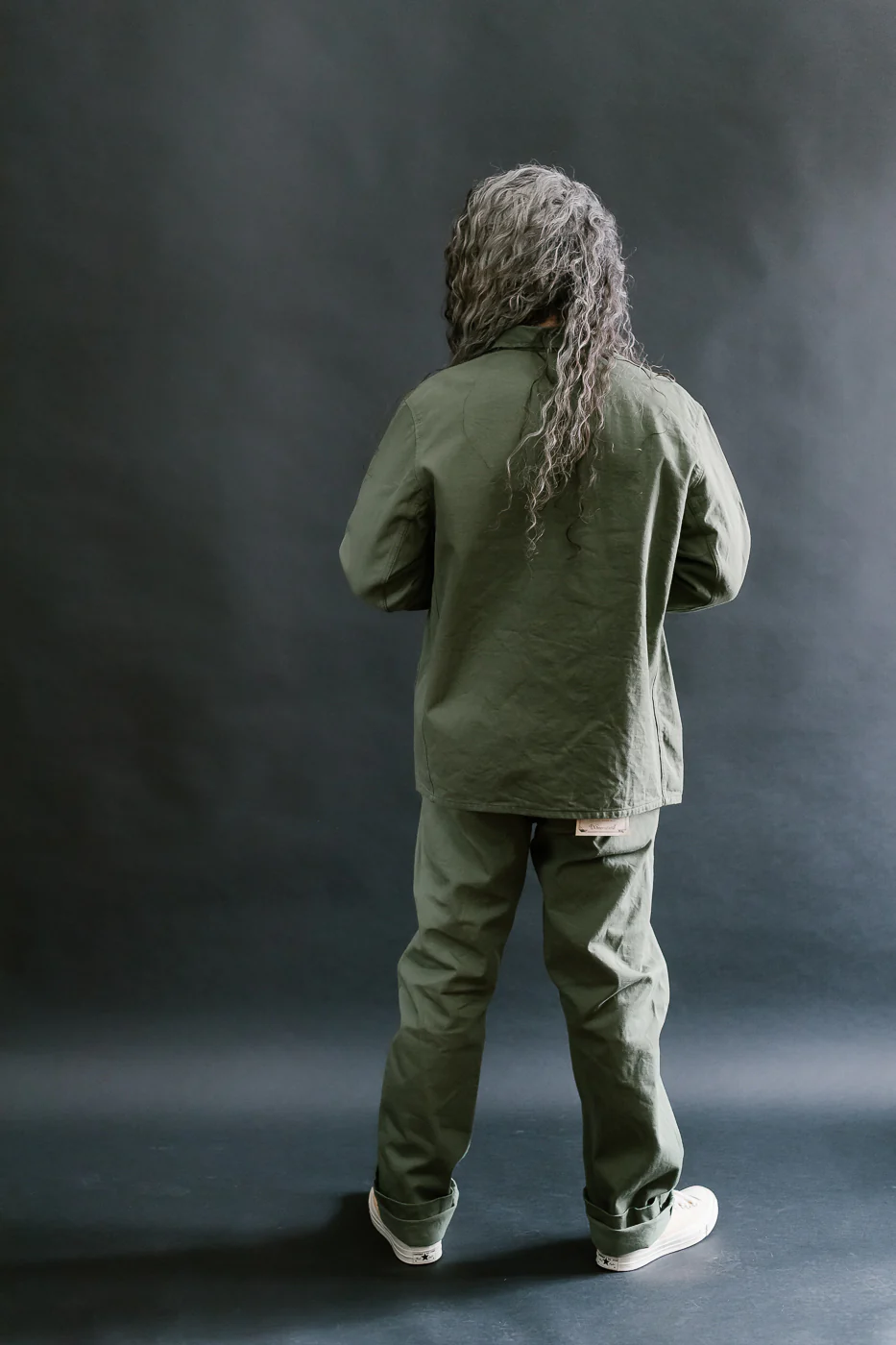 03501-SVC-LOL- 9.5oz Selvedge Chino Coverall - Light Olive - Image 8