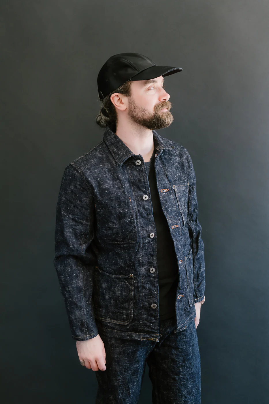 03502-KA - 17oz "Kasuri" Slub Selvedge - Coverall Jacket - Image 11