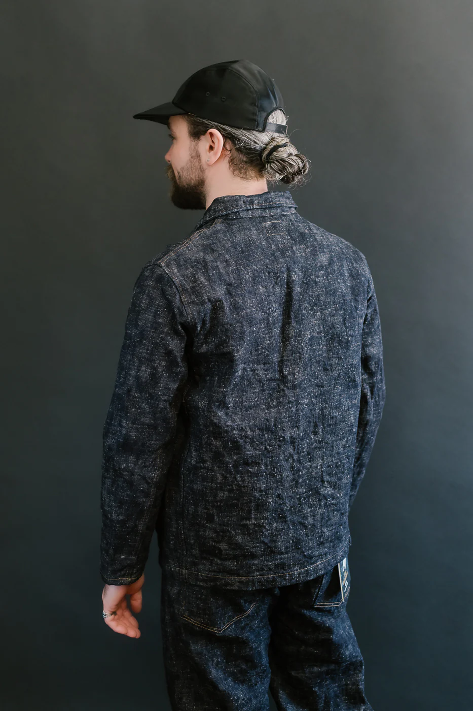 03502-KA - 17oz "Kasuri" Slub Selvedge - Coverall Jacket - Image 14