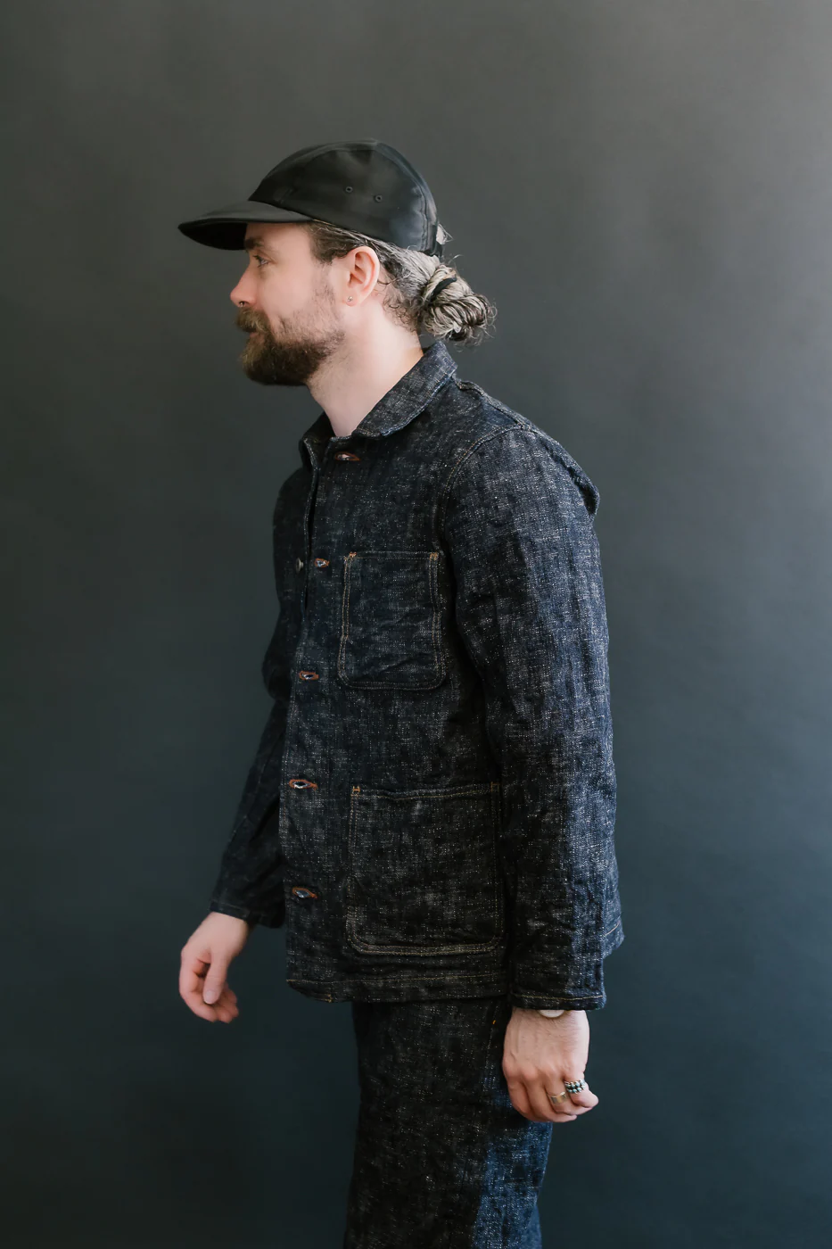 03502-KA - 17oz "Kasuri" Slub Selvedge - Coverall Jacket - Image 15