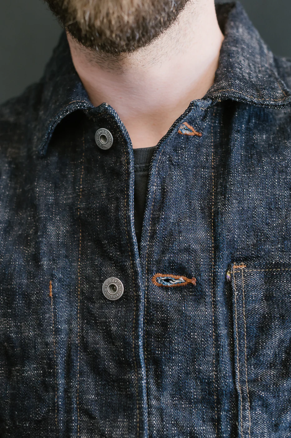 03502-KA - 17oz "Kasuri" Slub Selvedge - Coverall Jacket - Image 21