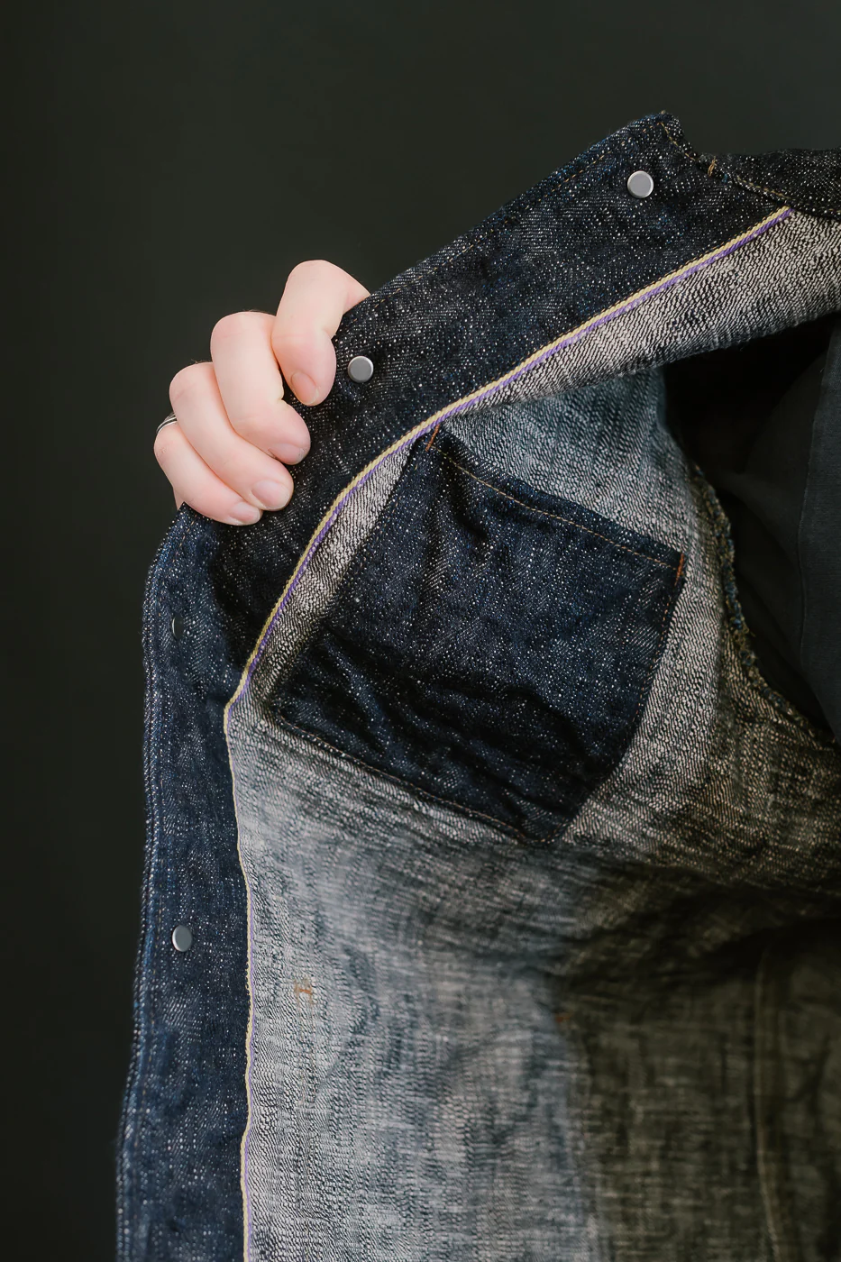 03502-KA - 17oz "Kasuri" Slub Selvedge - Coverall Jacket - Image 25