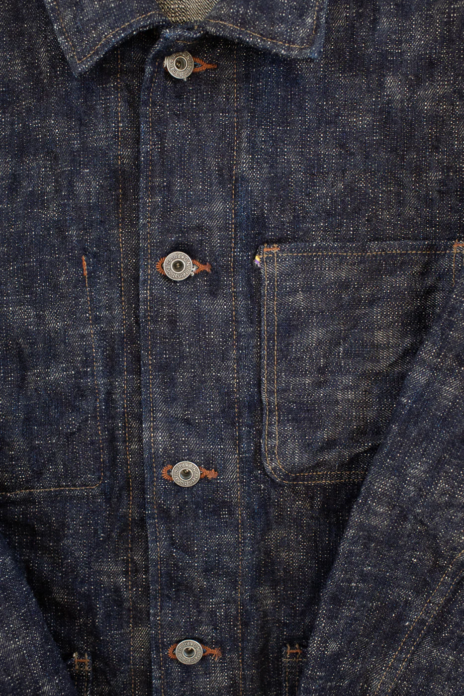 03502-KA - 17oz "Kasuri" Slub Selvedge - Coverall Jacket - Image 3