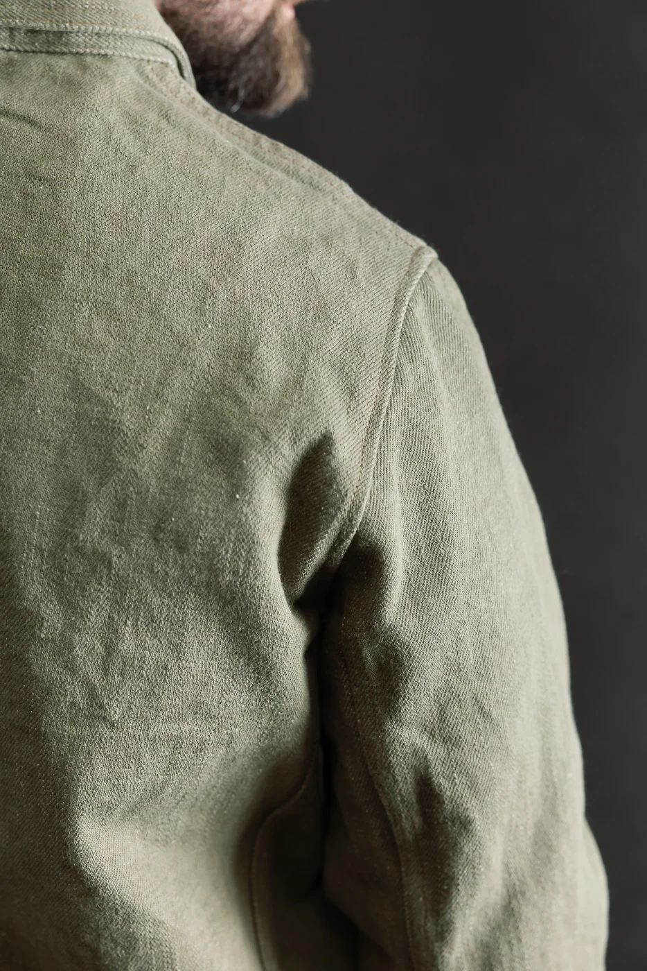 03502-OLD18 - 18oz "Olive Denim" Selvedge Jacket - Coverall - Image 20