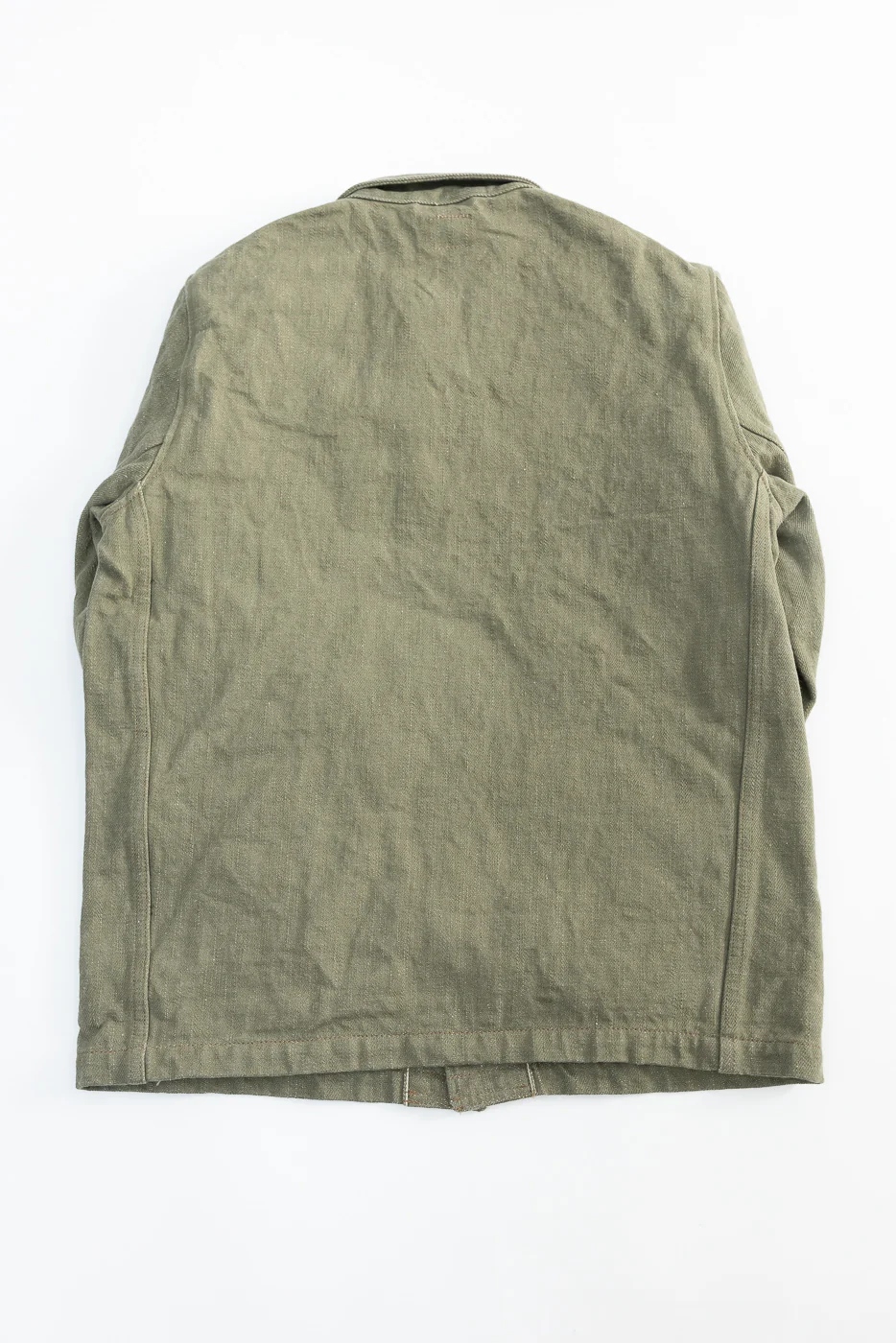 03502-OLD18 - 18oz "Olive Denim" Selvedge Jacket - Coverall - Image 5