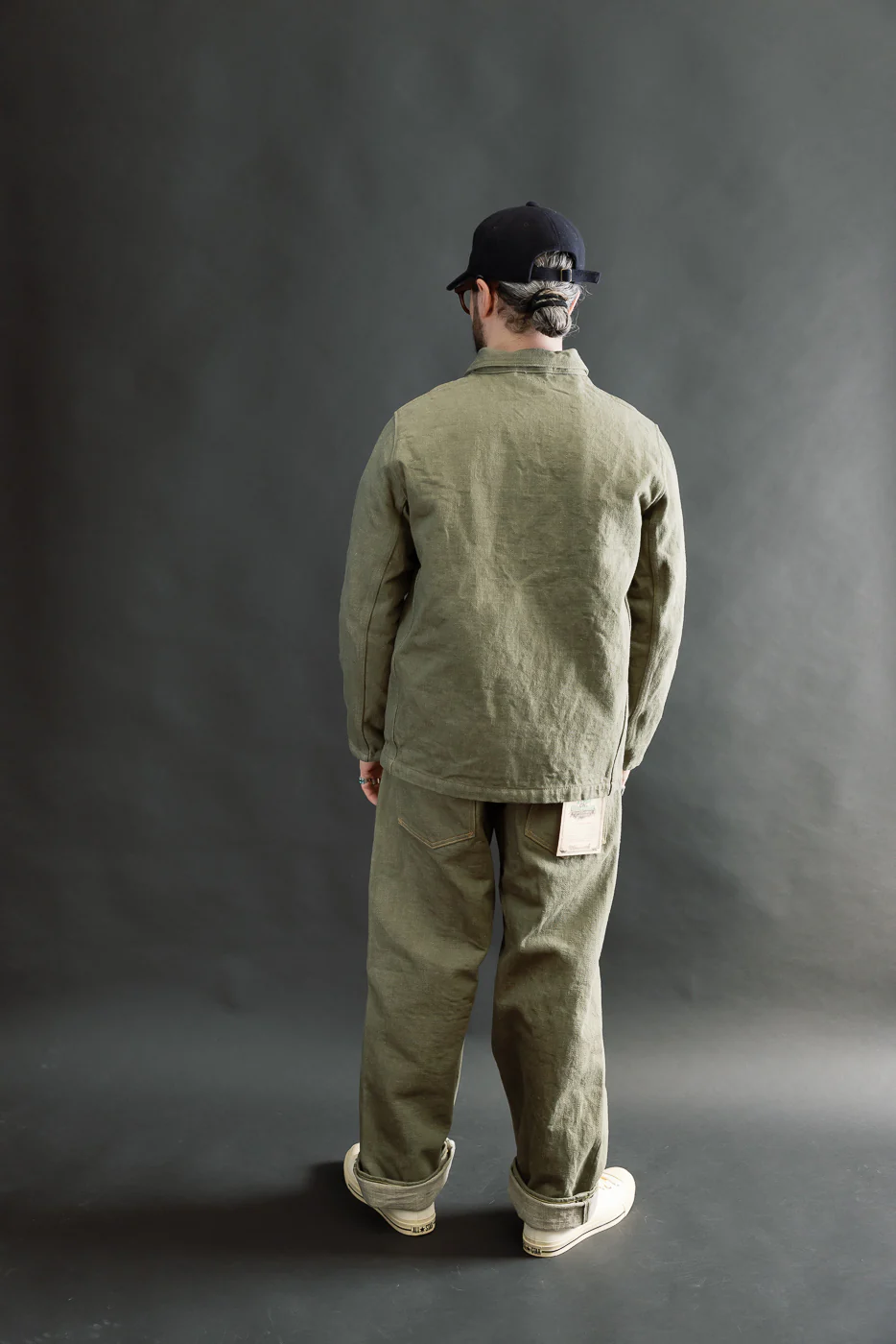 03502-OLD18 - 18oz "Olive Denim" Selvedge Jacket - Coverall - Image 8