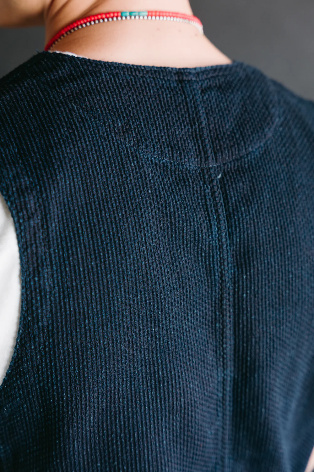 04-062 - Sashiko Hunting Vest - Indigo - Image 16
