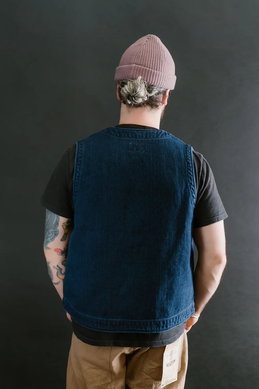 05100-3x3IDT - Twill Bio-Wash Vest - Indigo - Image 12