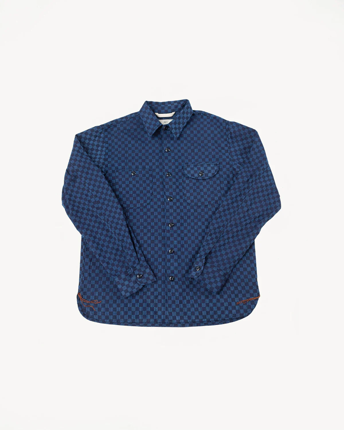 10oz - Dant x RGT - Sashiko Check Work Shirt - Indigo x Indigo