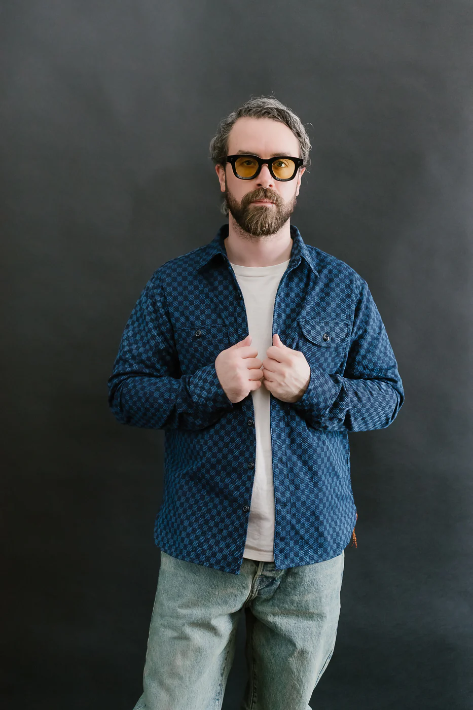 10oz - Dant x RGT - Sashiko Check Work Shirt - Indigo x Indigo - Image 10
