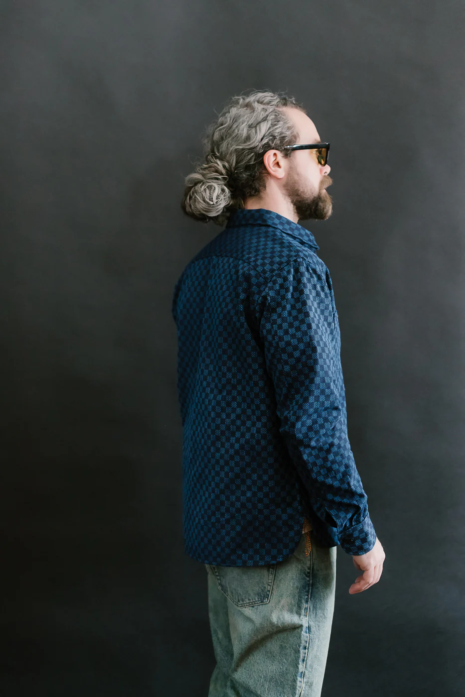 10oz - Dant x RGT - Sashiko Check Work Shirt - Indigo x Indigo - Image 12