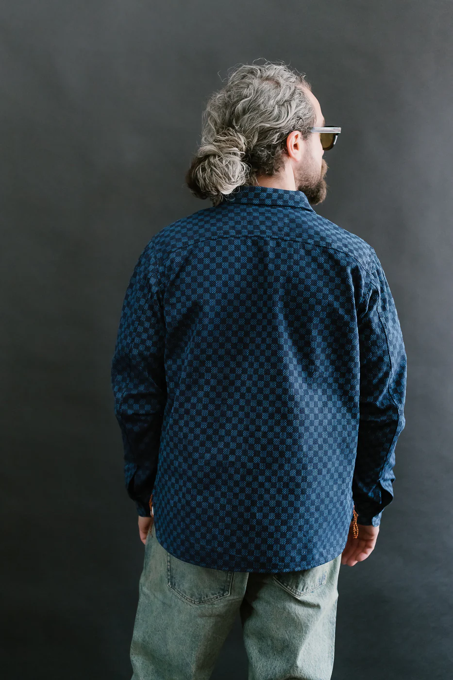 10oz - Dant x RGT - Sashiko Check Work Shirt - Indigo x Indigo - Image 13