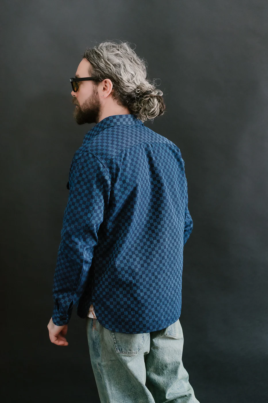 10oz - Dant x RGT - Sashiko Check Work Shirt - Indigo x Indigo - Image 14