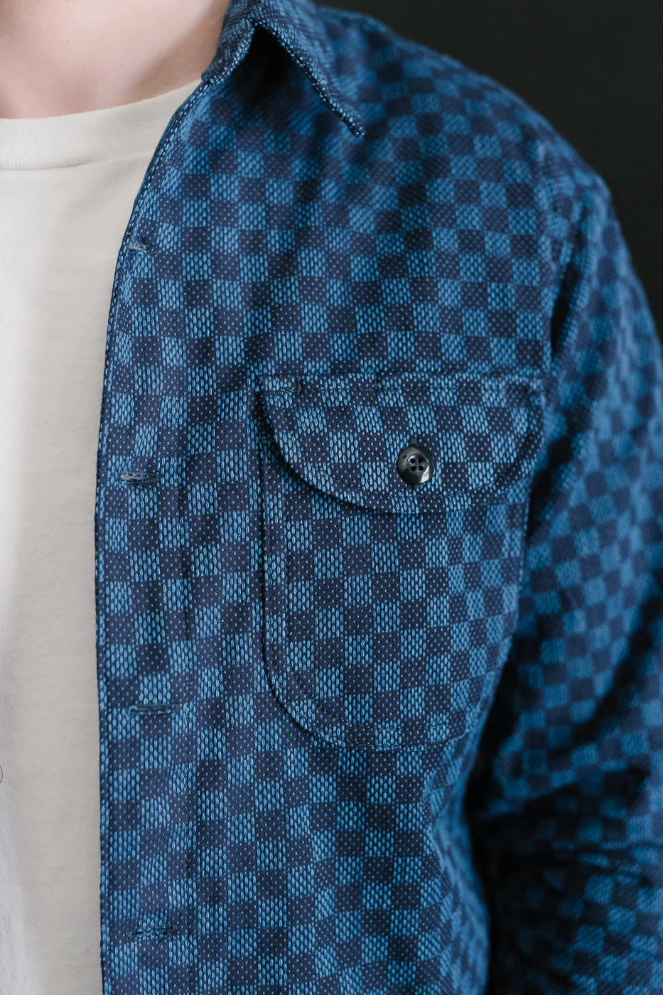 10oz - Dant x RGT - Sashiko Check Work Shirt - Indigo x Indigo - Image 16