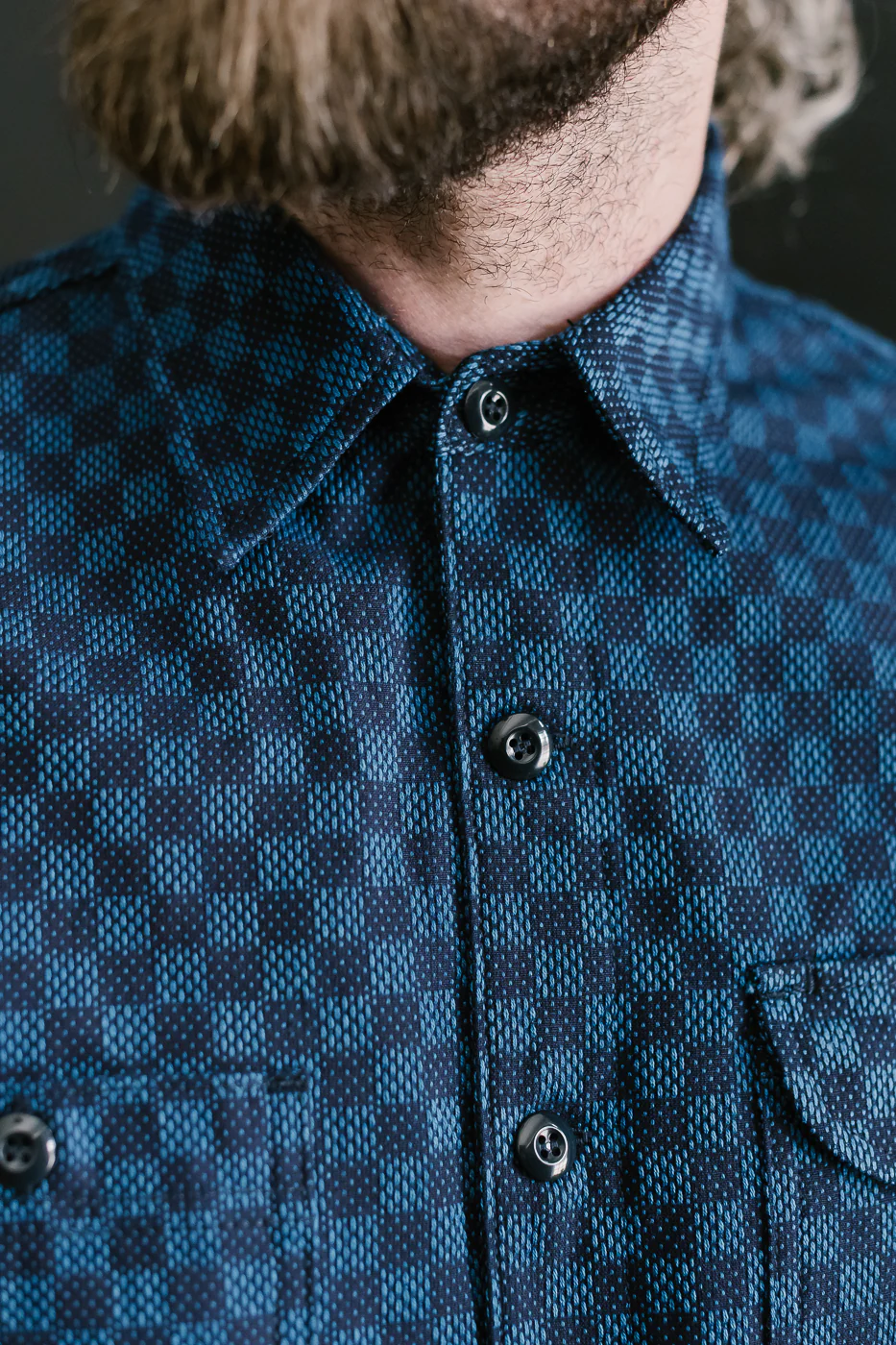 10oz - Dant x RGT - Sashiko Check Work Shirt - Indigo x Indigo - Image 23