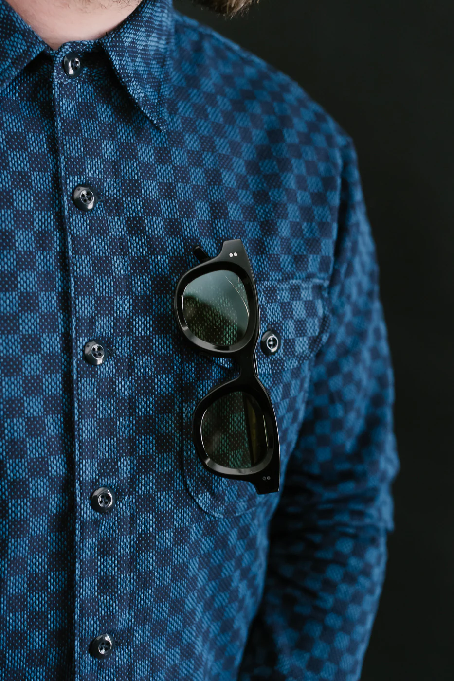 10oz - Dant x RGT - Sashiko Check Work Shirt - Indigo x Indigo - Image 25
