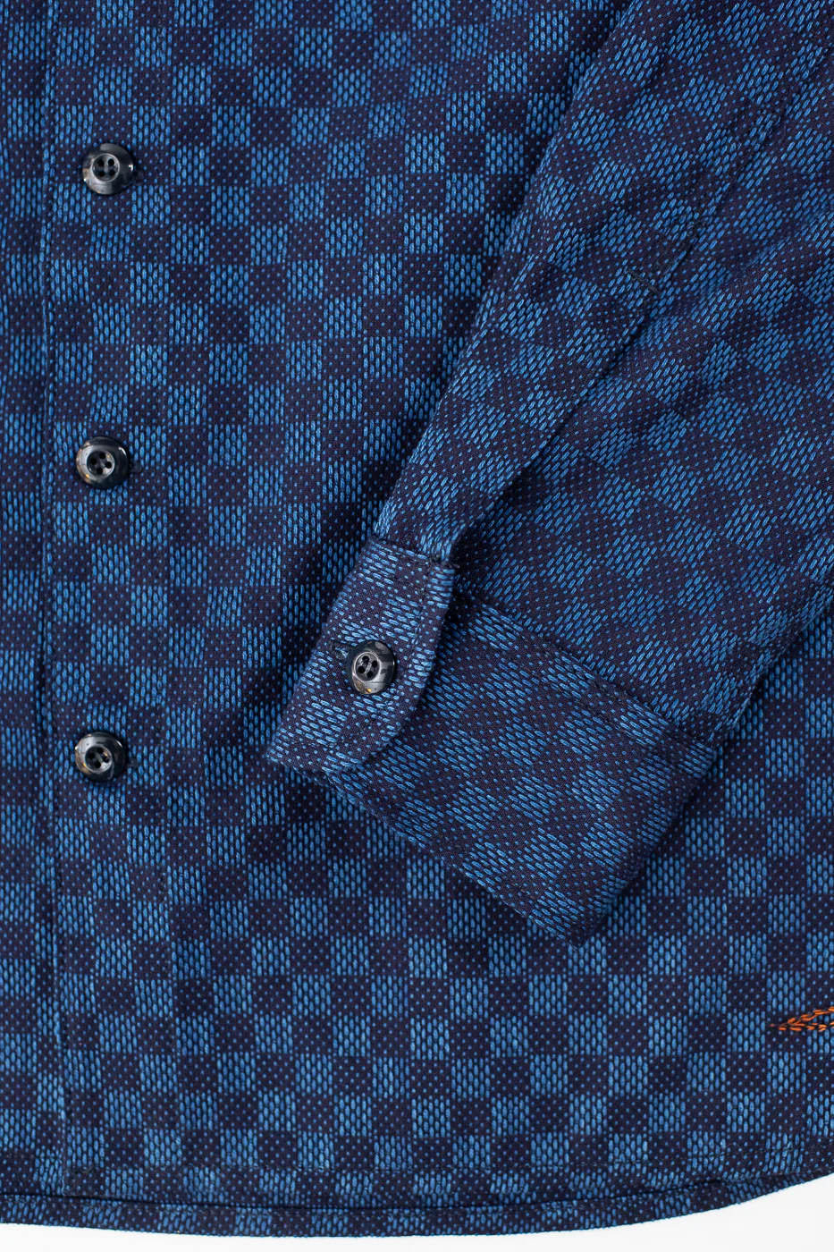 10oz - Dant x RGT - Sashiko Check Work Shirt - Indigo x Indigo - Image 4