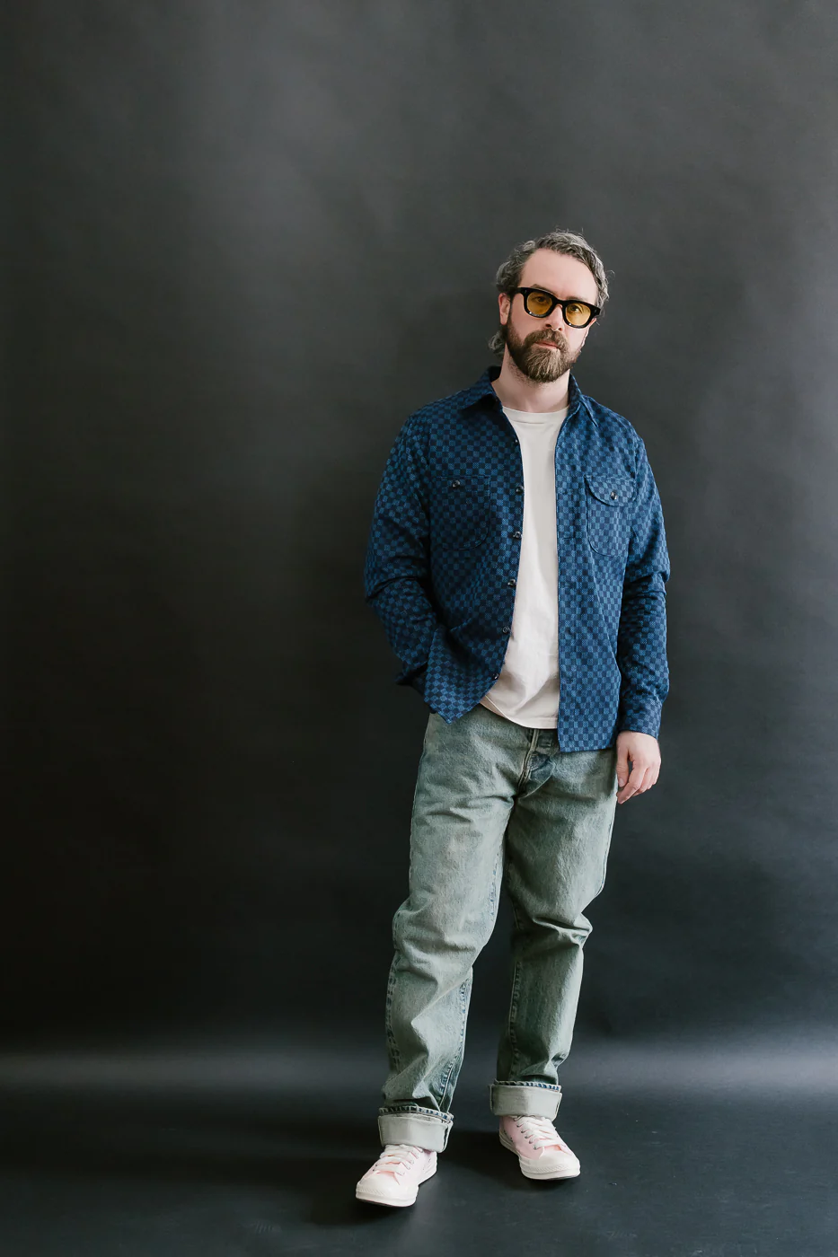 10oz - Dant x RGT - Sashiko Check Work Shirt - Indigo x Indigo - Image 6