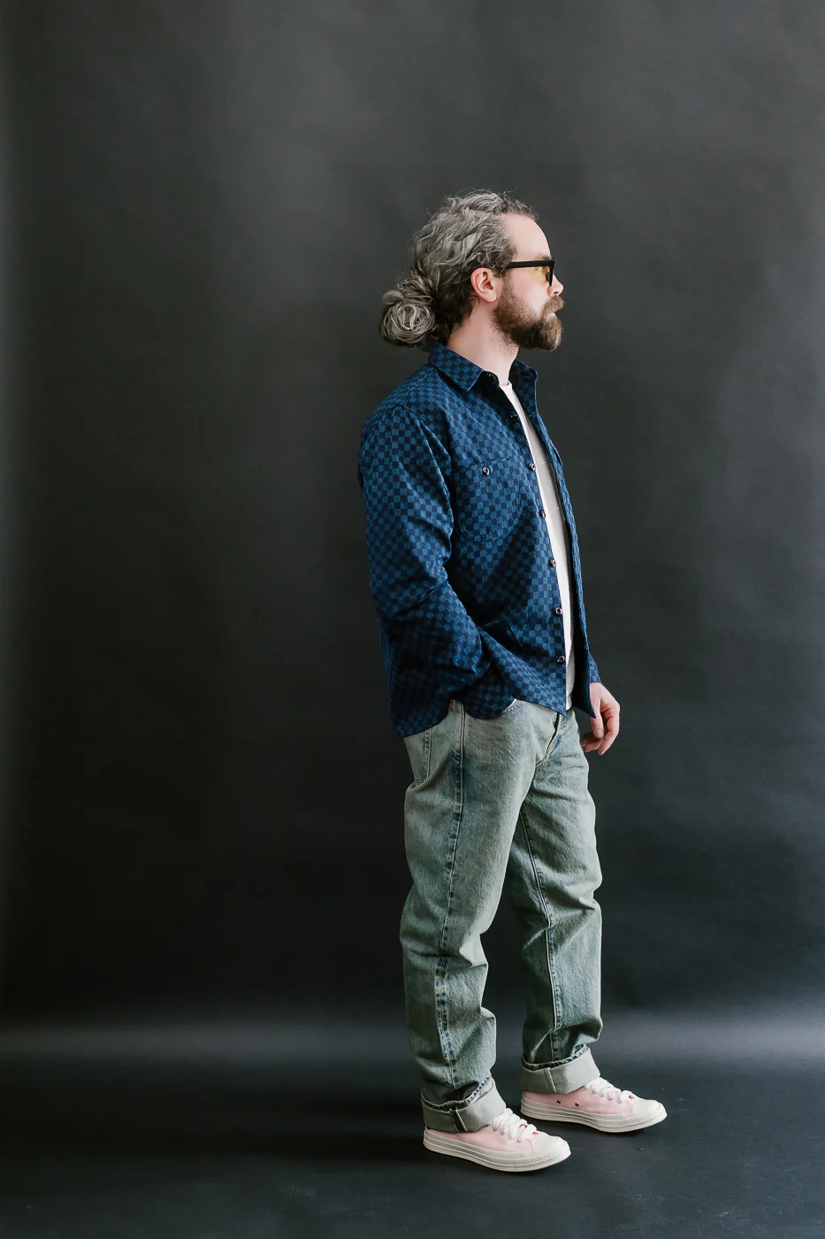 10oz - Dant x RGT - Sashiko Check Work Shirt - Indigo x Indigo - Image 8