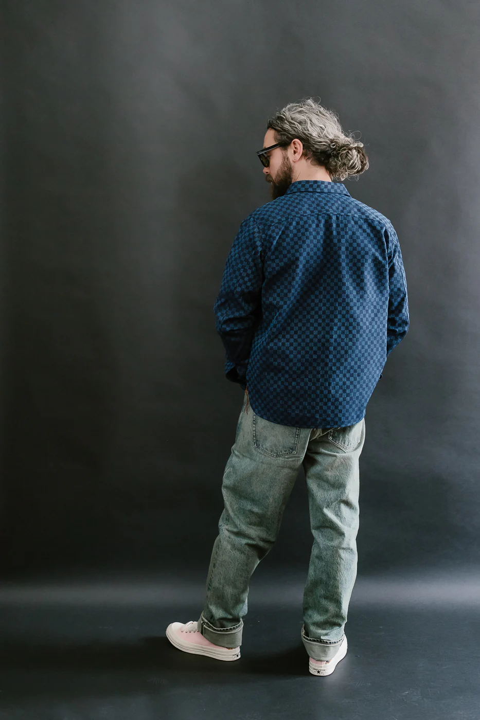 10oz - Dant x RGT - Sashiko Check Work Shirt - Indigo x Indigo - Image 9