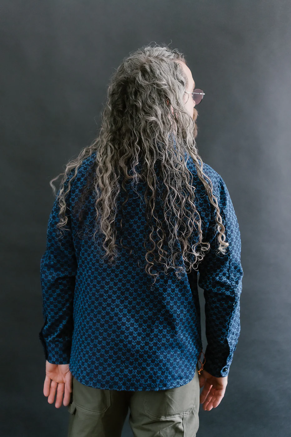 10oz - Dant x RGT - Sashiko Wavy Check Work Shirt - Indigo x Indigo - Image 12