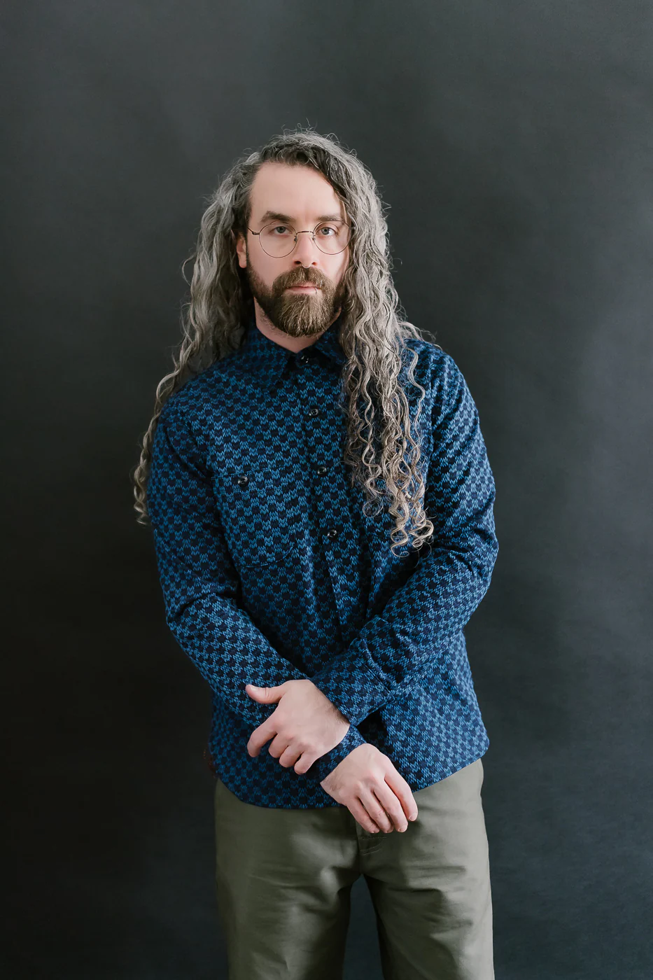 10oz - Dant x RGT - Sashiko Wavy Check Work Shirt - Indigo x Indigo - Image 15