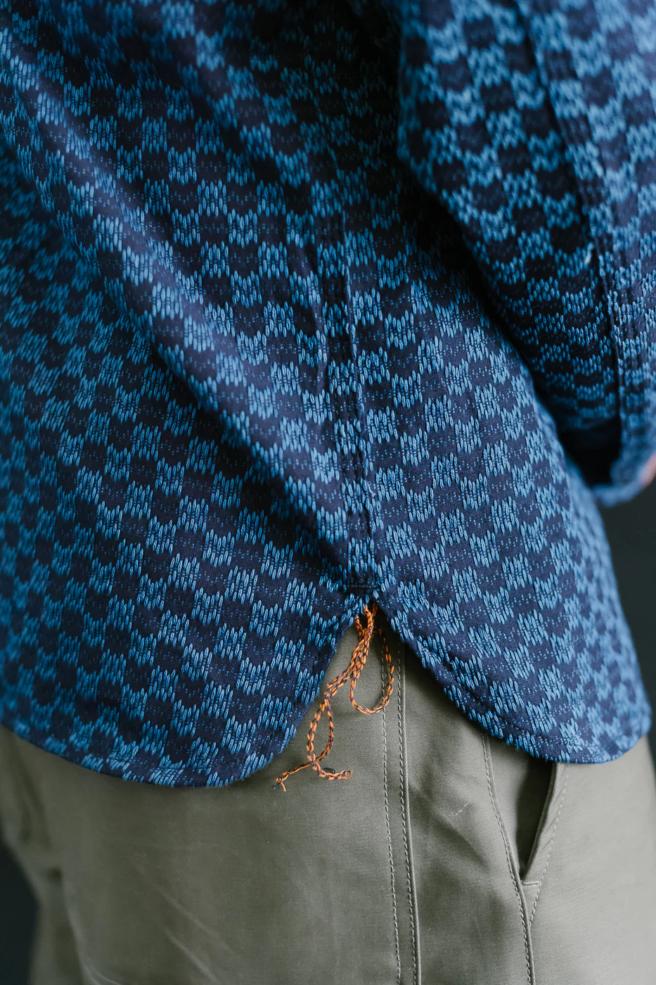 10oz - Dant x RGT - Sashiko Wavy Check Work Shirt - Indigo x Indigo - Image 24