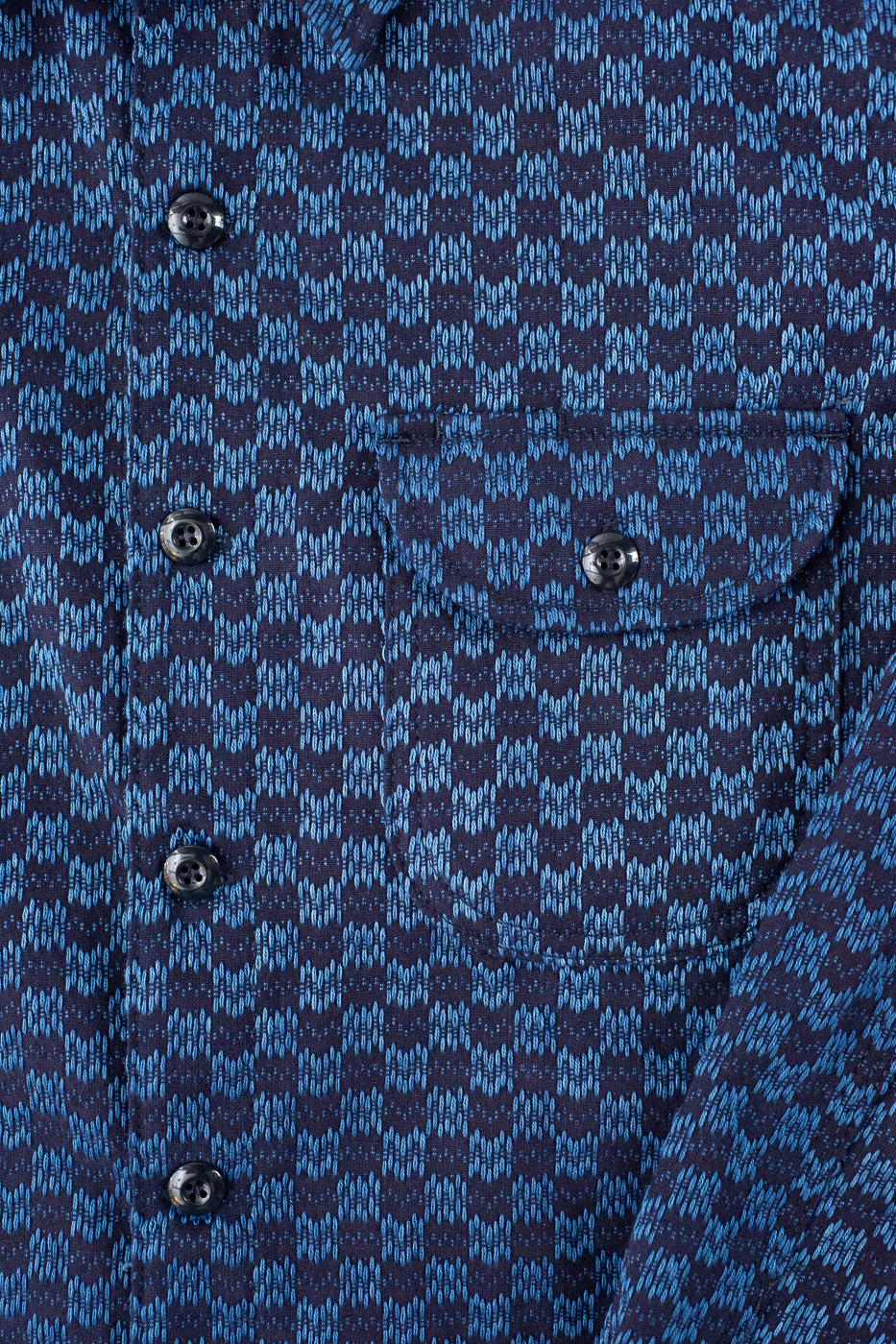 10oz - Dant x RGT - Sashiko Wavy Check Work Shirt - Indigo x Indigo - Image 3