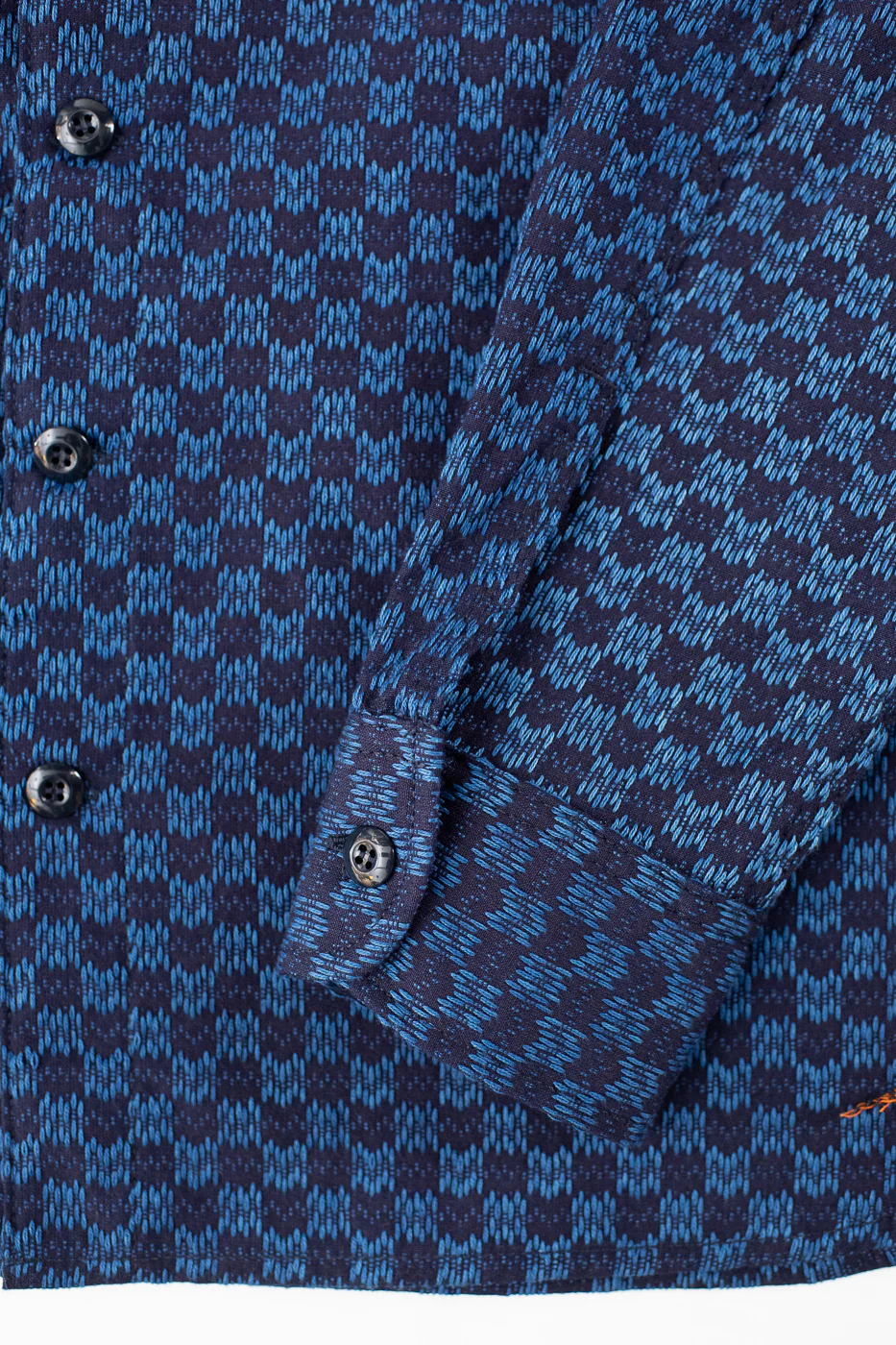 10oz - Dant x RGT - Sashiko Wavy Check Work Shirt - Indigo x Indigo - Image 4
