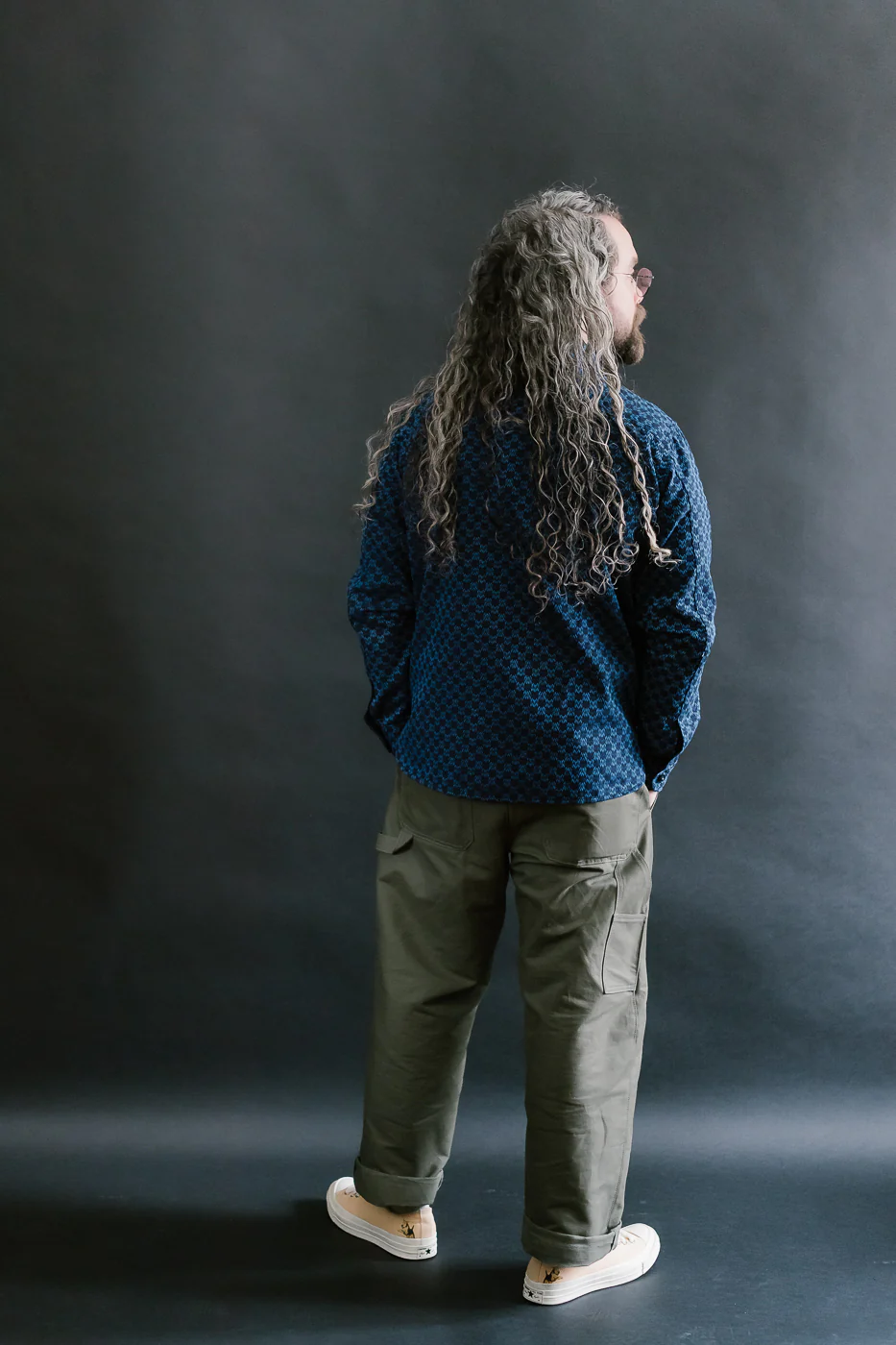 10oz - Dant x RGT - Sashiko Wavy Check Work Shirt - Indigo x Indigo - Image 8