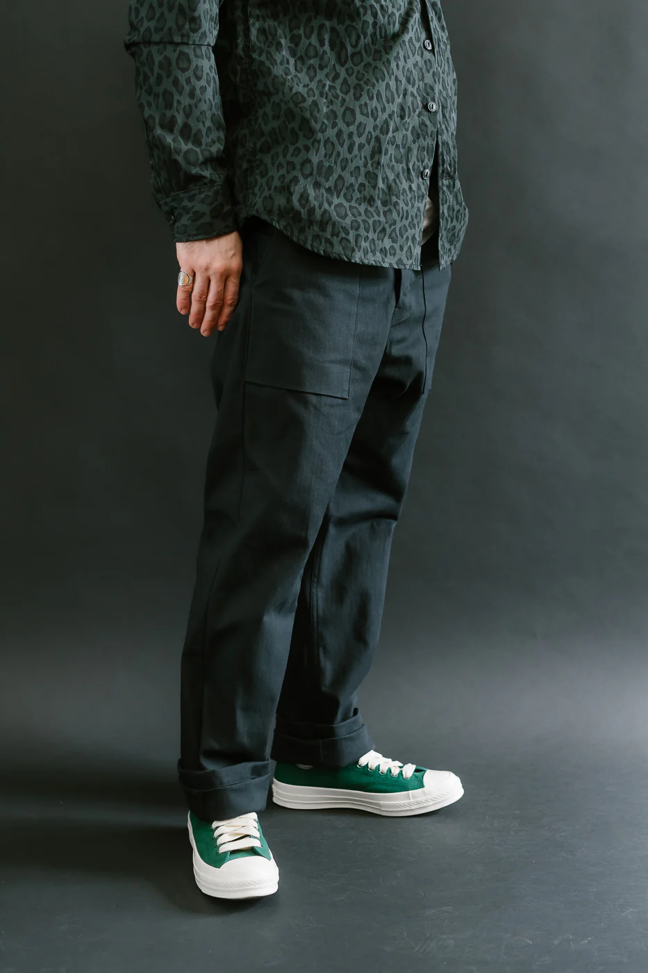 10oz - Herringbone Fatigue Pants - Black - Image 14