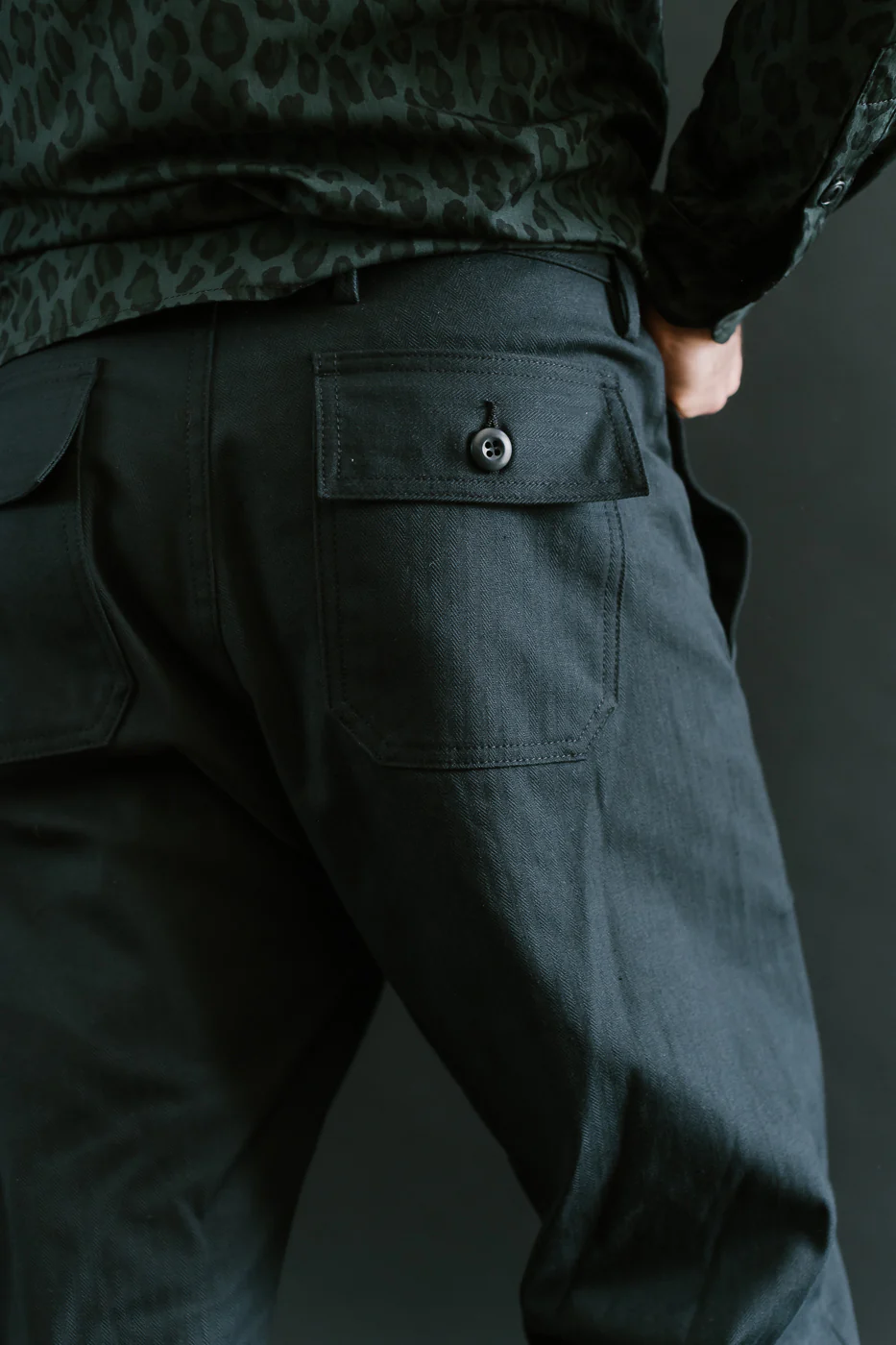 10oz - Herringbone Fatigue Pants - Black - Image 18
