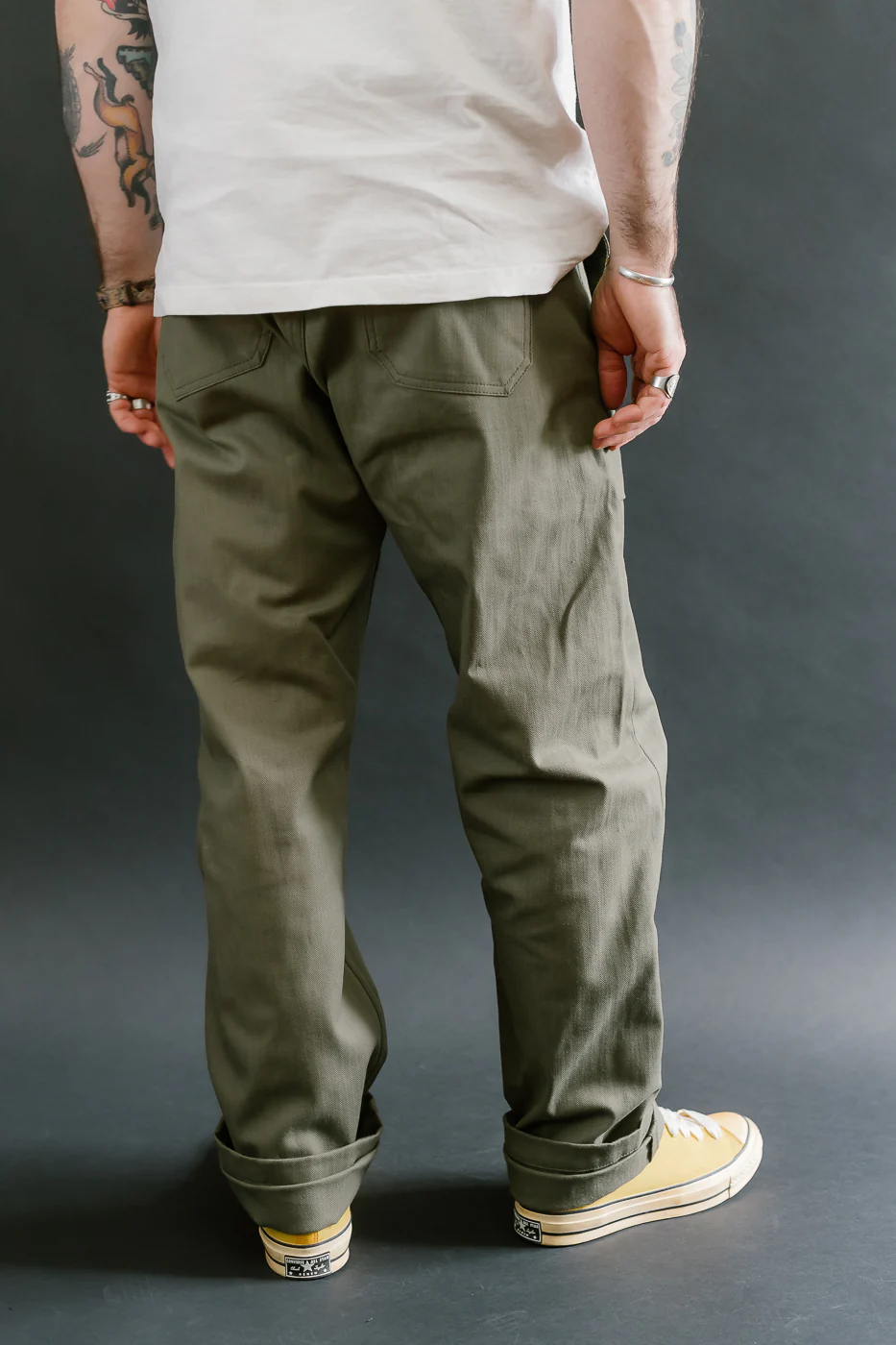 10oz - Herringbone Fatigue Pants - Olive - Image 12