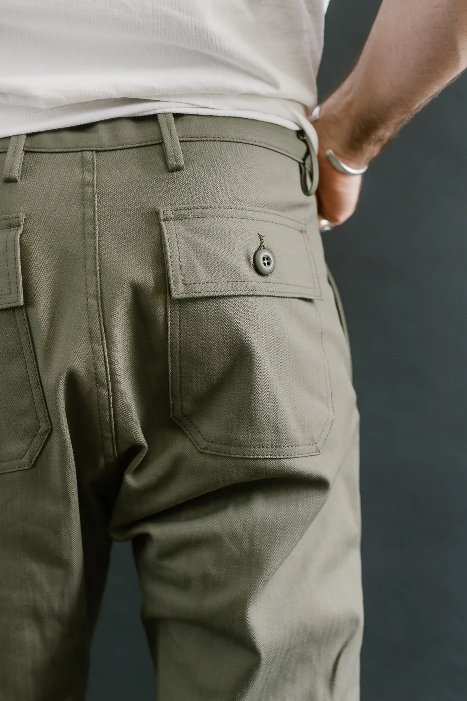 10oz - Herringbone Fatigue Pants - Olive - Image 19