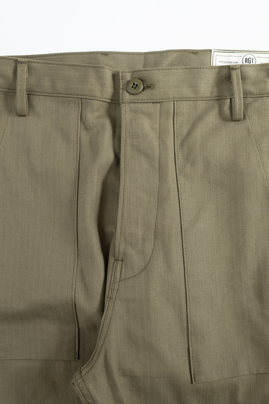 10oz - Herringbone Fatigue Pants - Olive - Image 3