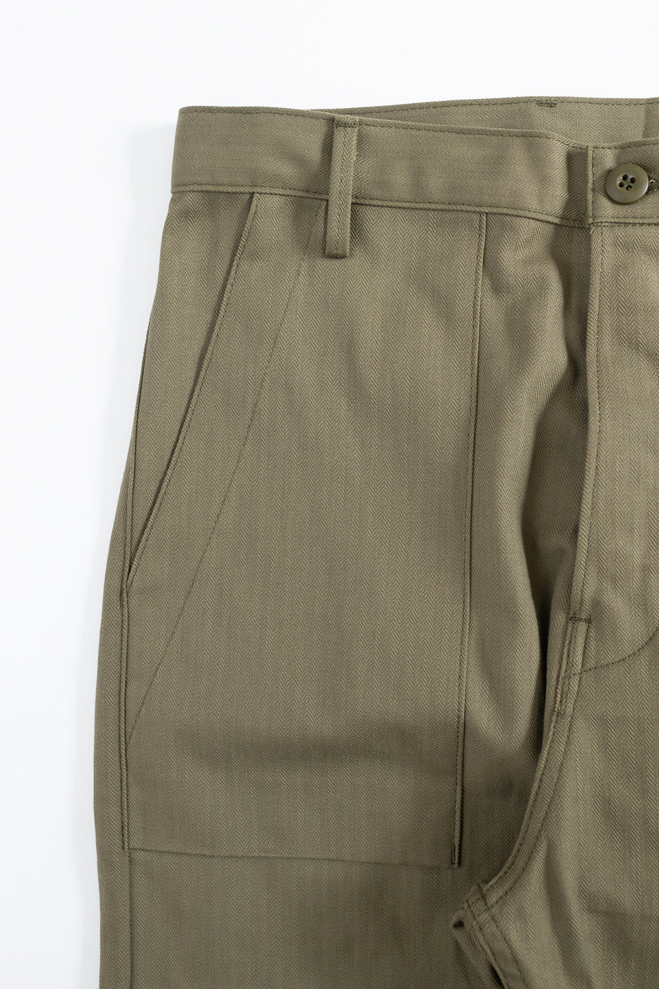 10oz - Herringbone Fatigue Pants - Olive - Image 4