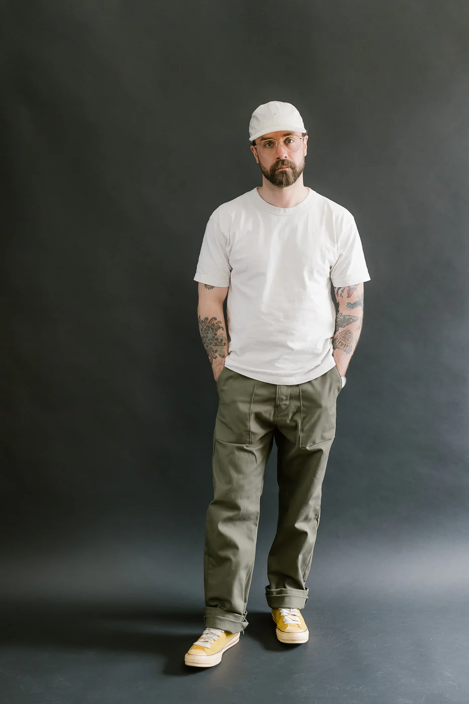 10oz - Herringbone Fatigue Pants - Olive - Image 7
