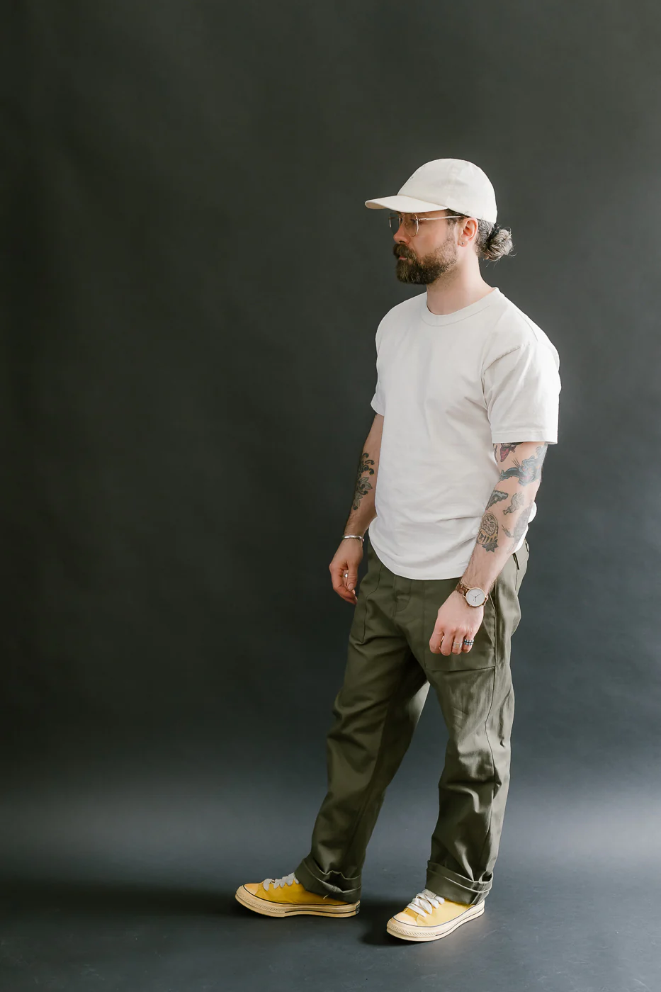 10oz - Herringbone Fatigue Pants - Olive - Image 8