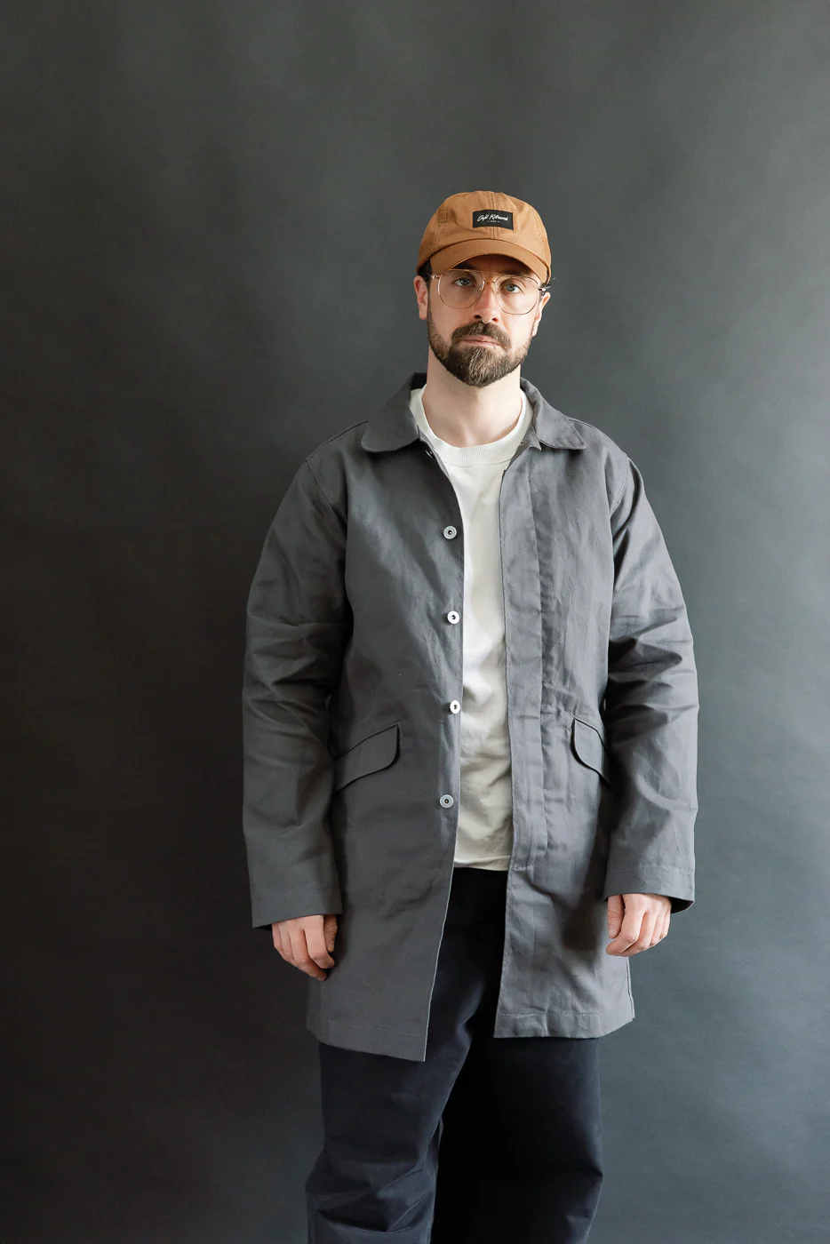 10oz - Trench Coat Dry Waxed Canvas - Grey - Image 16